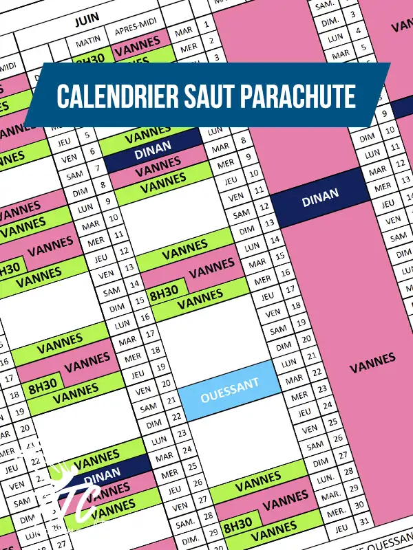 Bannière calendrier des sauts
